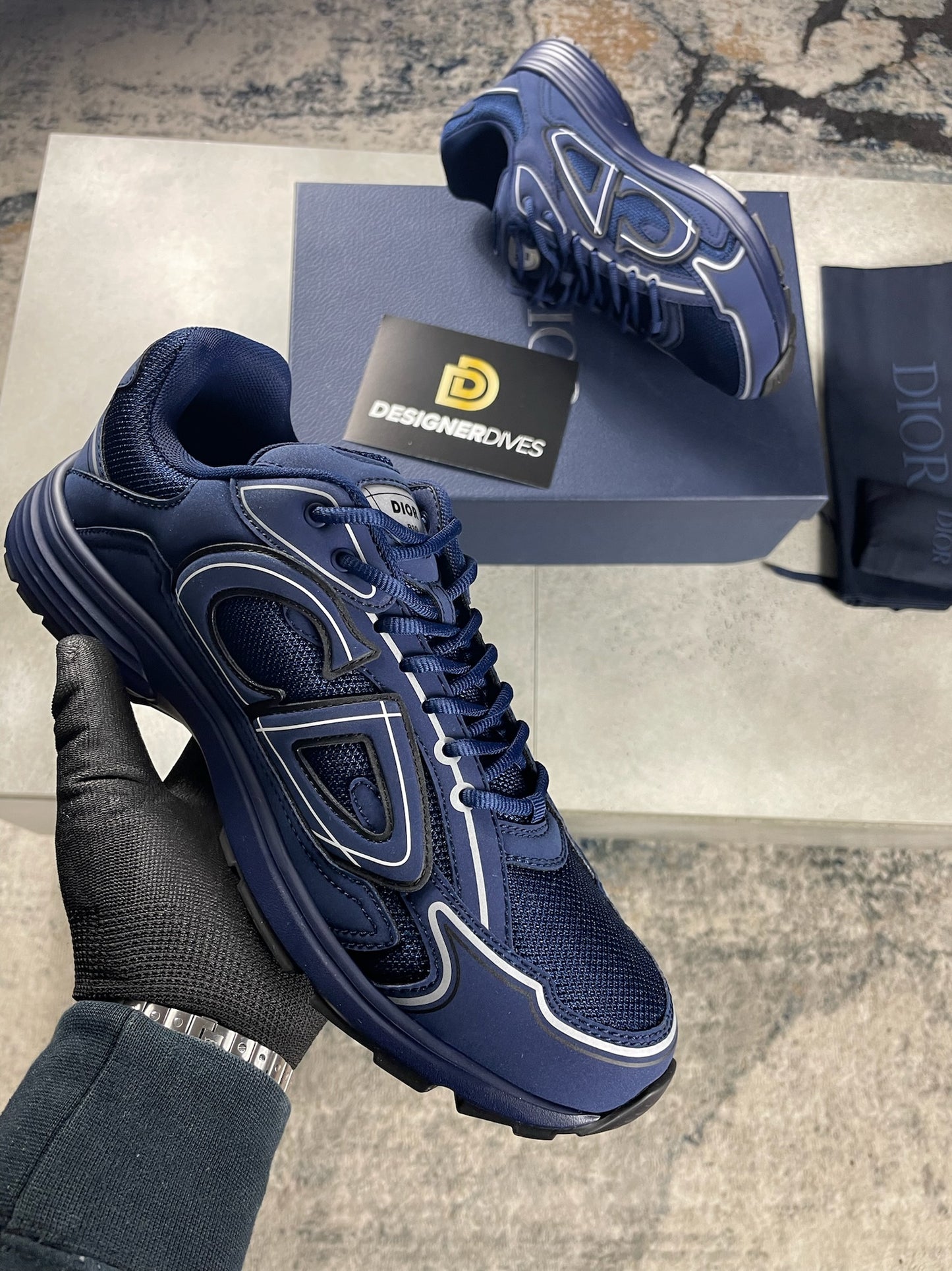 DIOR B30 TRAINERS - DARK BLUE || SNEAKERS FOR MEN