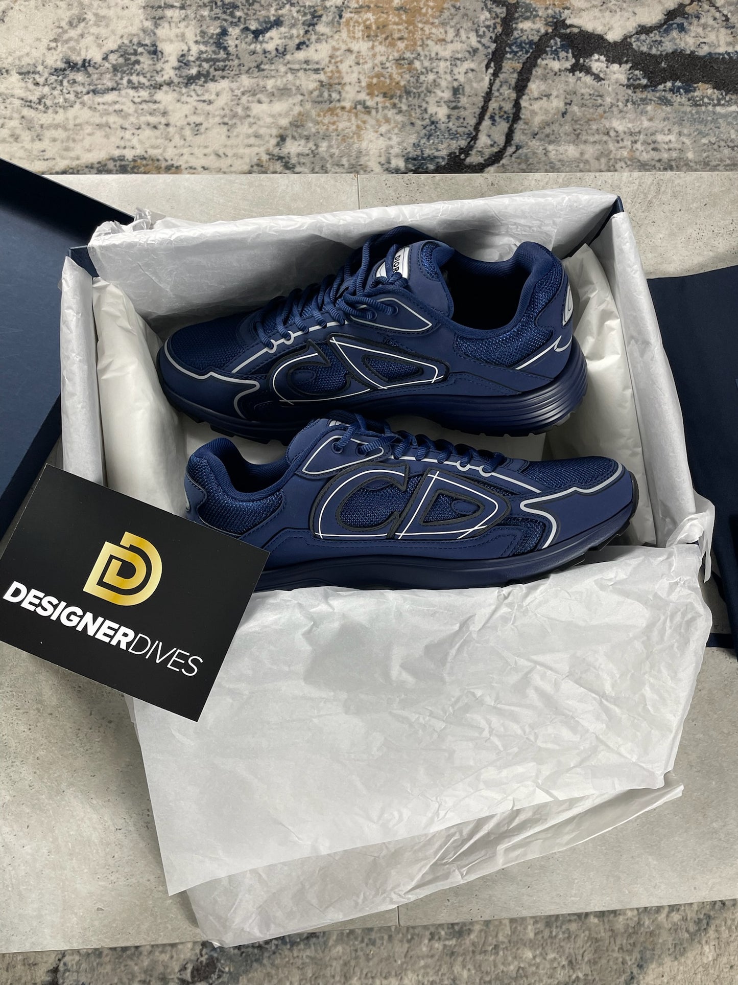 DIOR B30 TRAINERS - DARK BLUE || SNEAKERS FOR MEN
