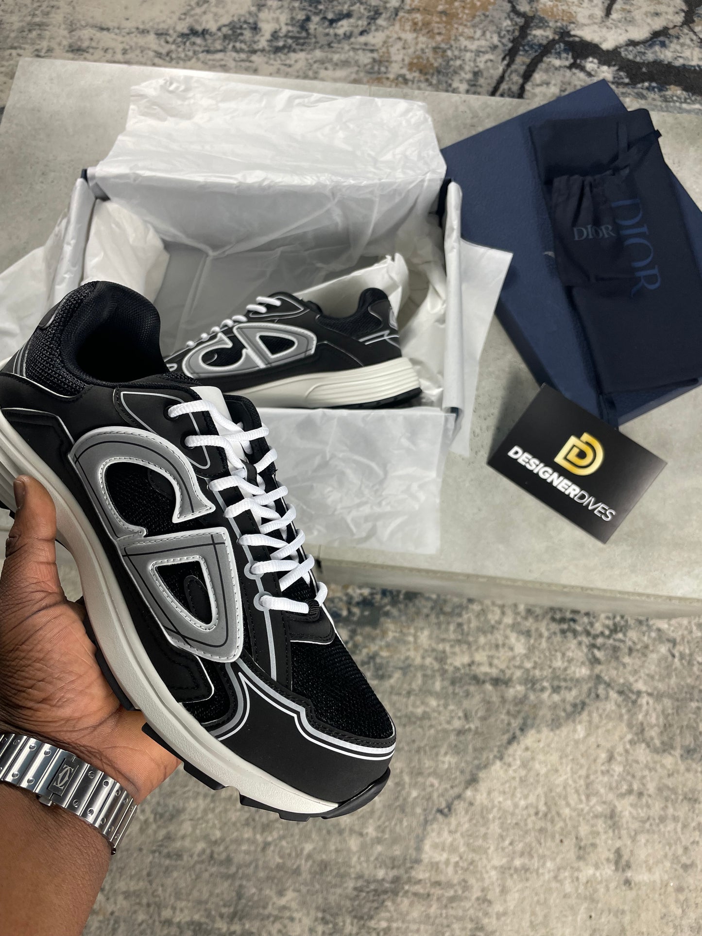 DIOR B30 - MESH BLACK & WHITE || SNEAKERS FOR MEN