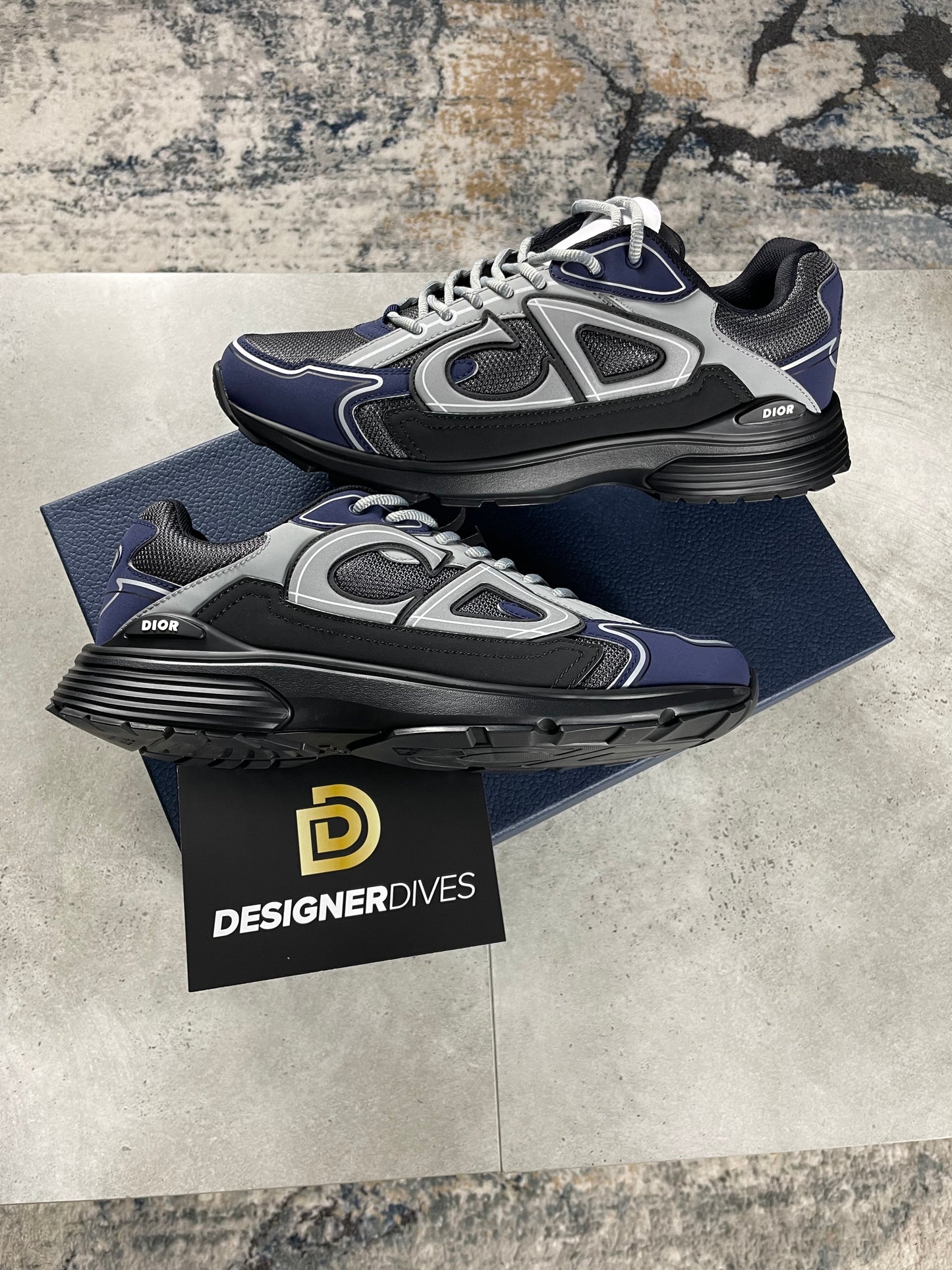 DIOR B30 - MESH BLACK & NAVY BLUE || SNEAKERS FOR MEN