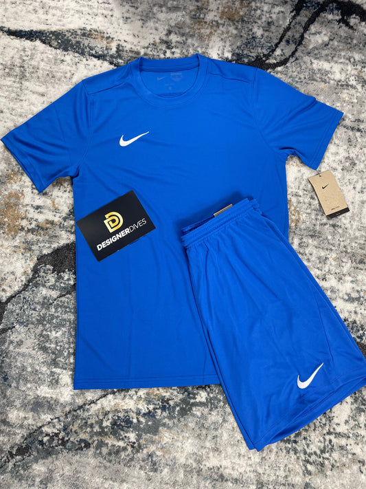 NIKE DRI FIT ROYAL BLUE SET - T-SHIRT / SHORTS || ACTIVEWEAR FOR MEN