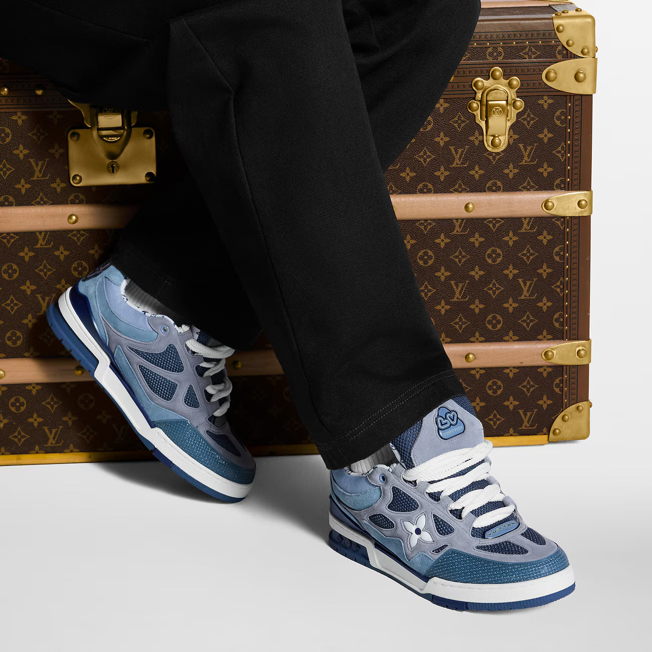 LV SKATE TRAINERS - BLUE SUEDE || SNEAKERS FOR MEN