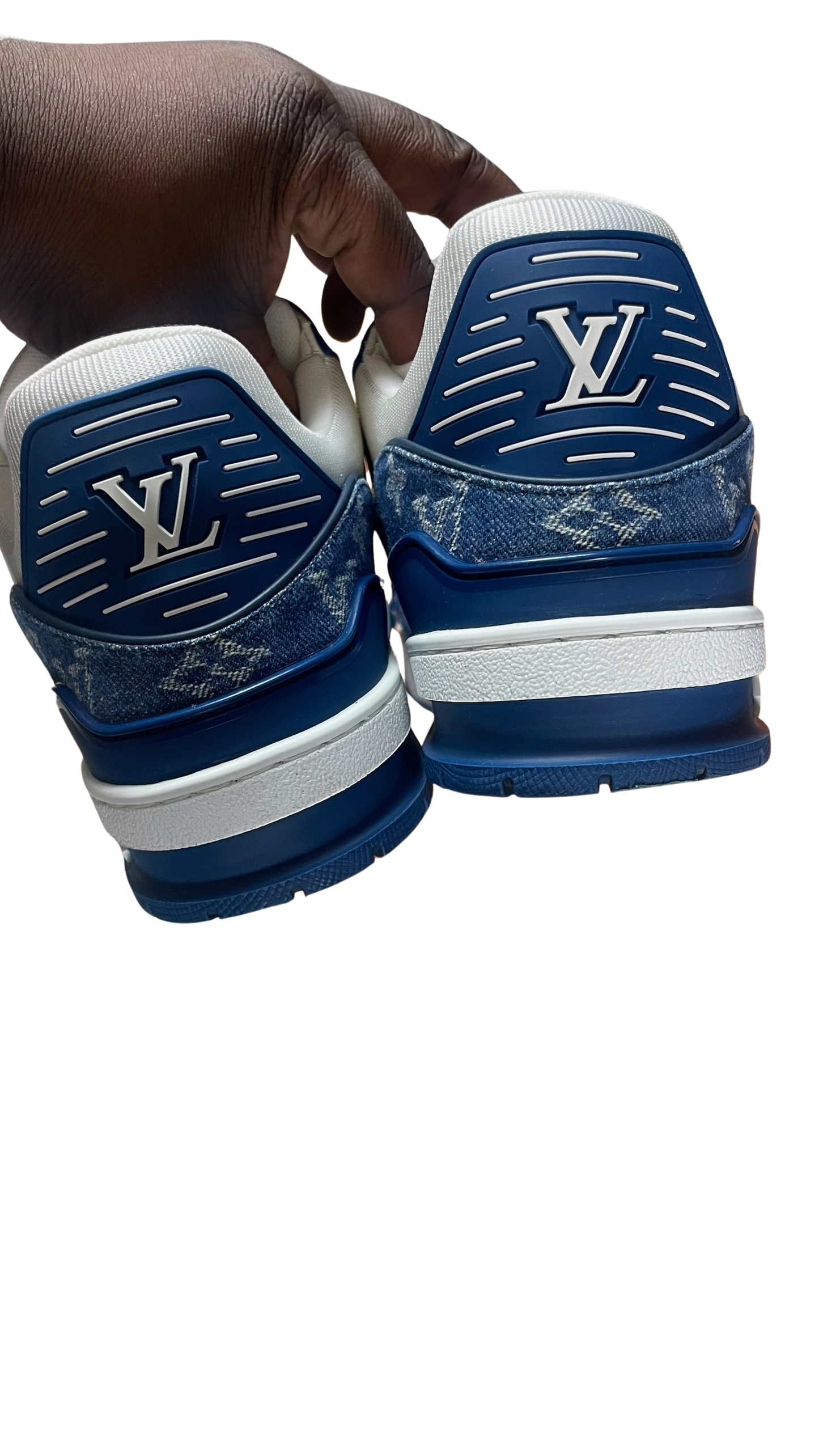LV DENIM TRAINERS - BLUE (PRE-OWNED) || SNEAKERS FOR MEN