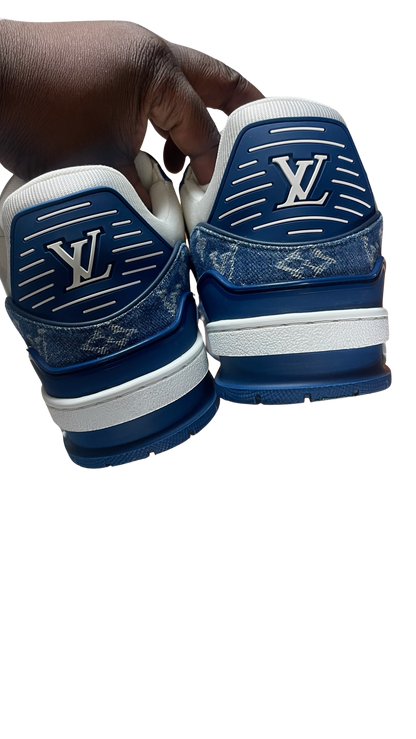 LV DENIM TRAINERS - BLUE (PRE-OWNED) || SNEAKERS FOR MEN