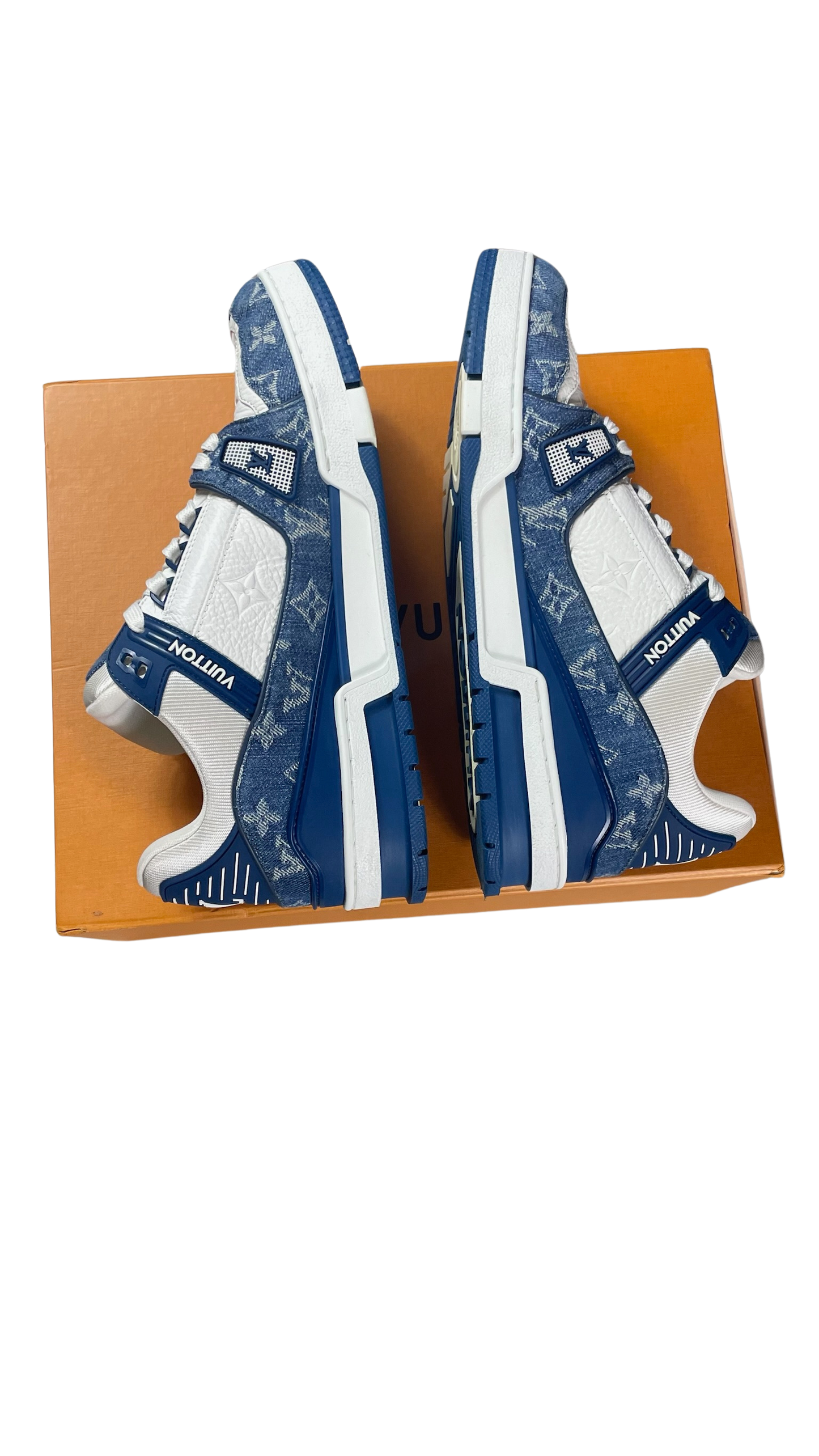 LV DENIM TRAINERS - BLUE (PRE-OWNED) || SNEAKERS FOR MEN