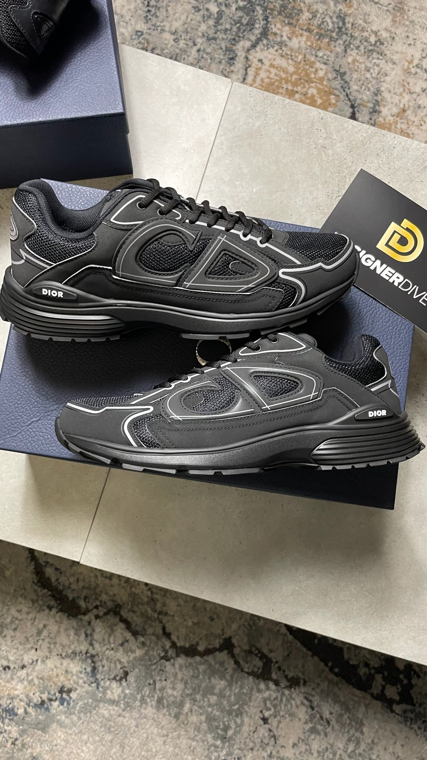 DIOR B30 TRAINERS - TRIPLE BLACK || SNEAKERS FOR MEN