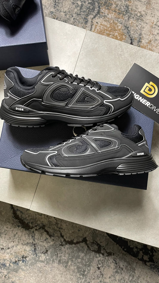 DIOR B30 TRAINERS - TRIPLE BLACK || SNEAKERS FOR MEN
