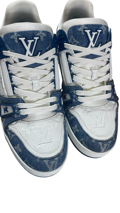 LV DENIM TRAINERS - BLUE (PRE-OWNED) || SNEAKERS FOR MEN