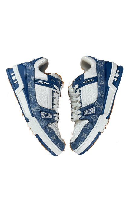 LV DENIM TRAINERS - BLUE (PRE-OWNED) || SNEAKERS FOR MEN