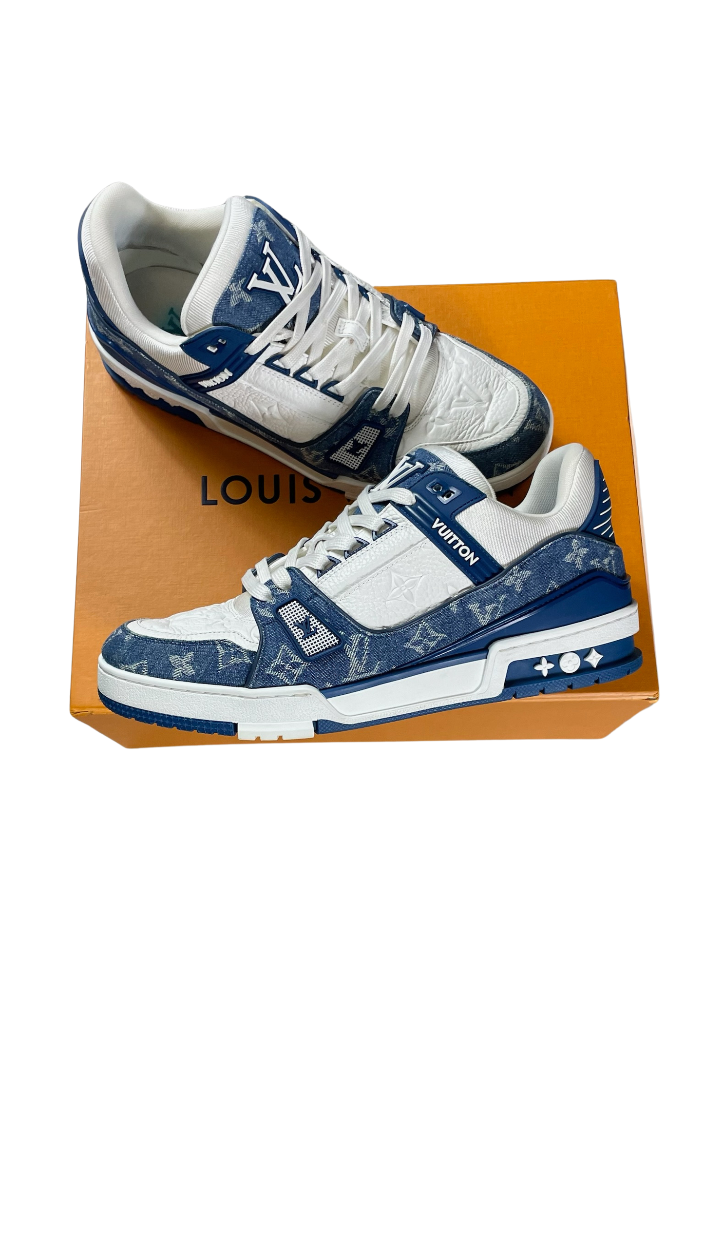LV DENIM TRAINERS - BLUE (PRE-OWNED) || SNEAKERS FOR MEN