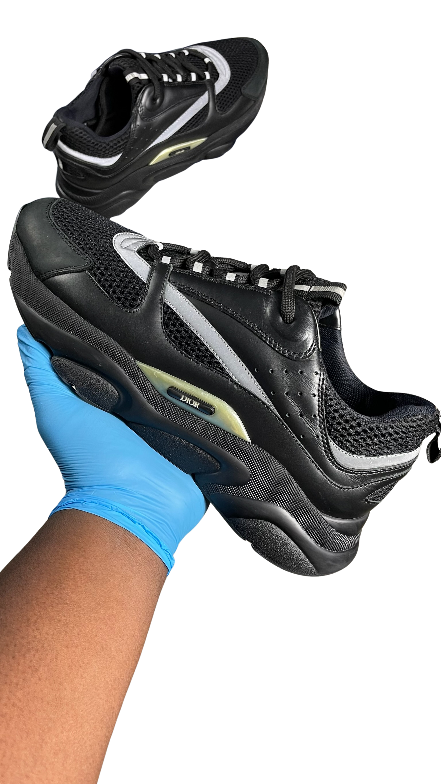 DIOR B22 TRAINERS - BLACK (PRE-OWNED) || SNEAKERS FOR MEN