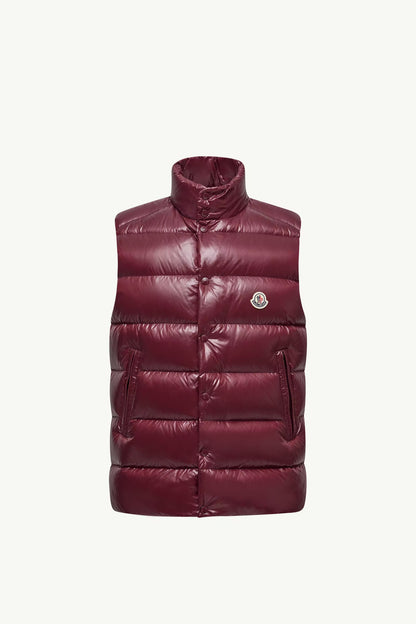 MONCLER TIBB DOWN GILET - BURGUNDY || DESIGNER JACKET
