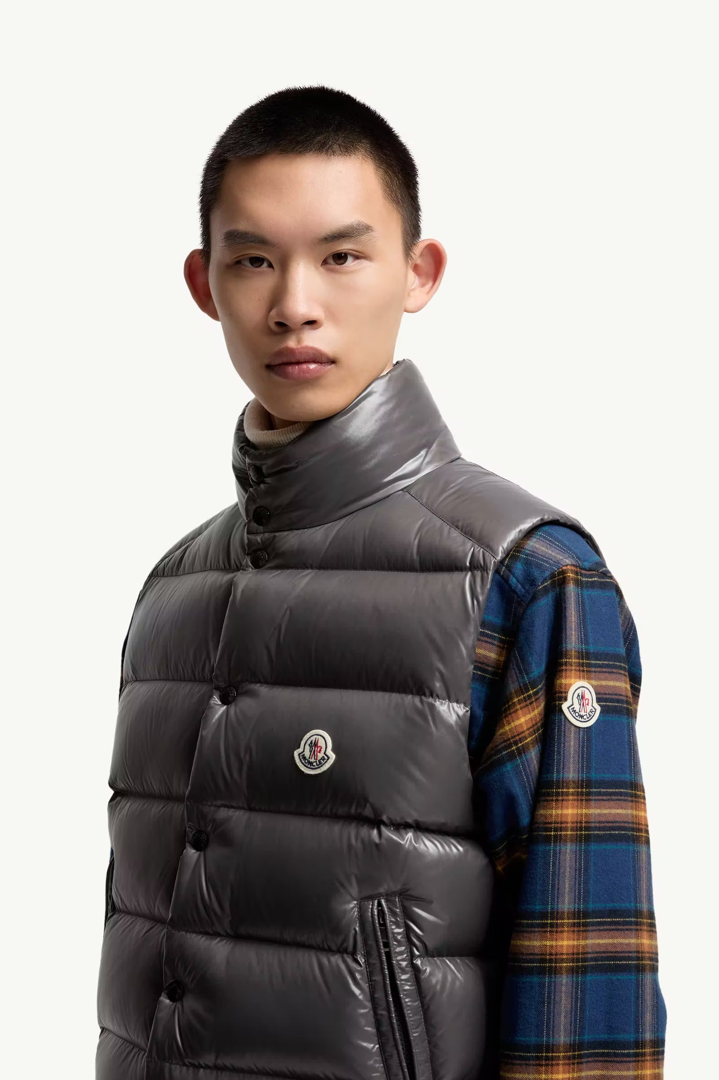 MONCLER TIBB DOWN GILET - GREY || DESIGNER JACKET