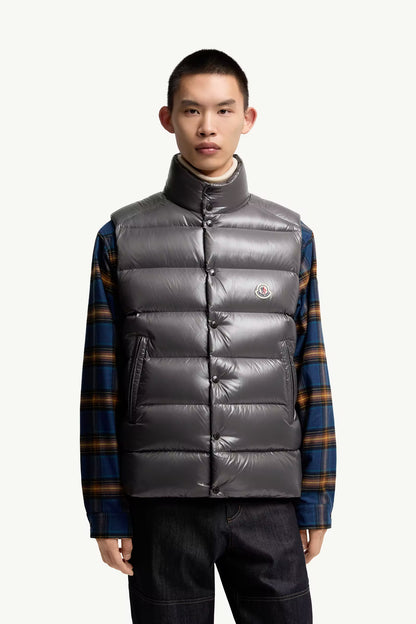 MONCLER TIBB DOWN GILET - GREY || DESIGNER JACKET