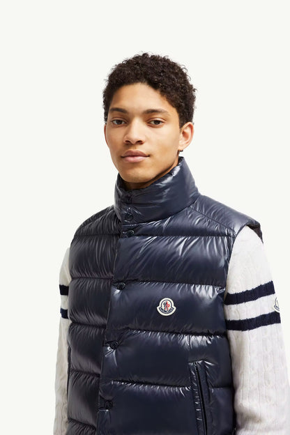 MONCLER TIBB DOWN GILET - NAVY || DESIGNER JACKET